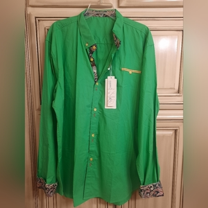 COOFANDY XXL Unique Dress Shirt! Paisley‎ Accents NWT